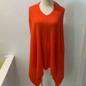 J. Crew Women’s Vibrant Orange Cashmere, Wool blend Poncho